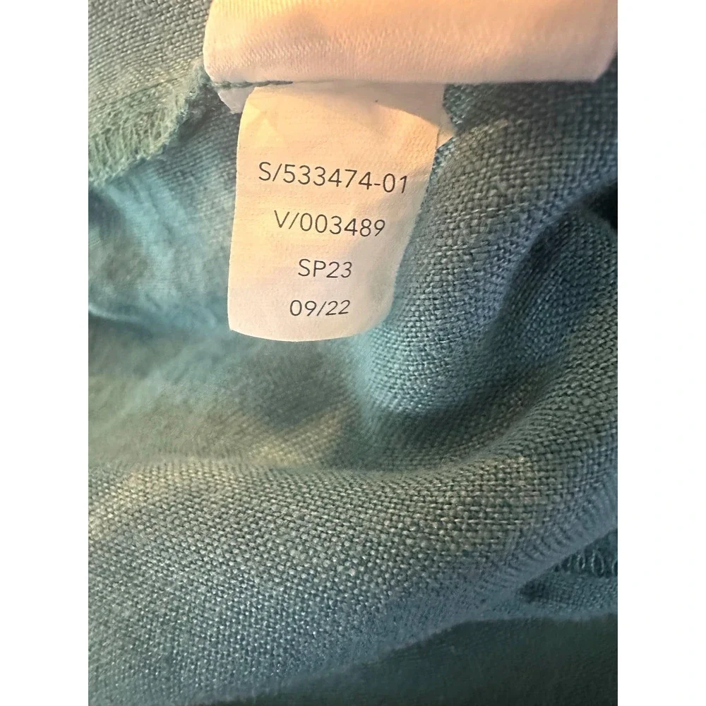 NWT Athleta Retreat Linen Wide Leg Pant Teal Blue/Green Women's Plus Size 26 - Picture 9 of 15